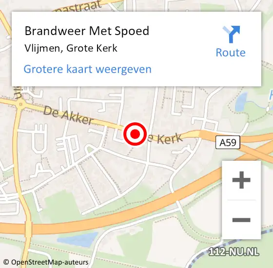 Locatie op kaart van de 112 melding: Brandweer Met Spoed Naar Vlijmen, Grote Kerk op 22 september 2024 19:23