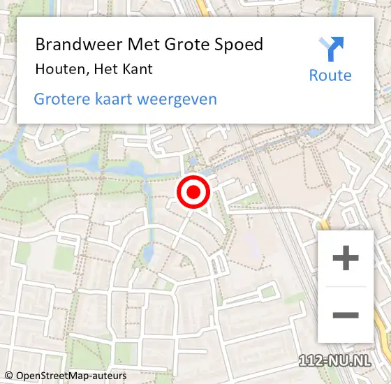 Locatie op kaart van de 112 melding: Brandweer Met Grote Spoed Naar Houten, Het Kant op 22 september 2024 19:34