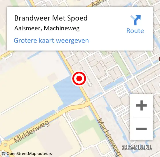 Locatie op kaart van de 112 melding: Brandweer Met Spoed Naar Aalsmeer, Machineweg op 22 september 2024 19:38