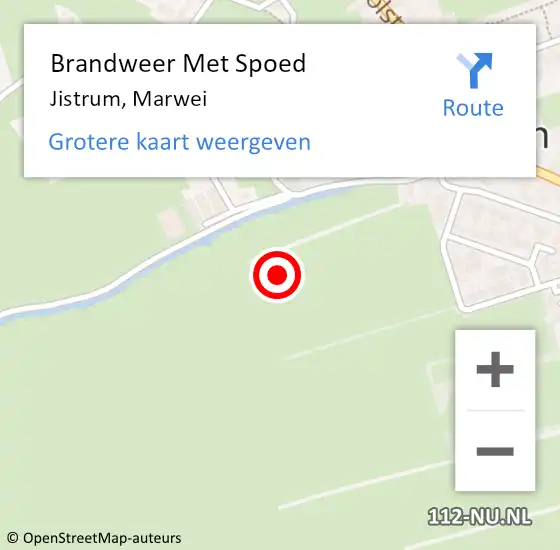 Locatie op kaart van de 112 melding: Brandweer Met Spoed Naar Jistrum, Marwei op 22 september 2024 20:06