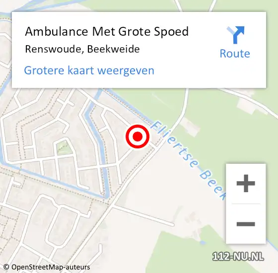 Locatie op kaart van de 112 melding: Ambulance Met Grote Spoed Naar Renswoude, Beekweide op 21 oktober 2014 03:03