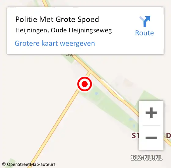 Locatie op kaart van de 112 melding: Politie Met Grote Spoed Naar Heijningen, Oude Heijningseweg op 22 september 2024 20:27