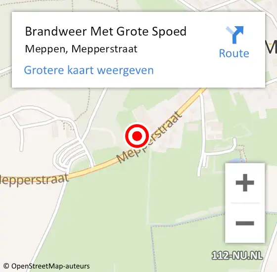 Locatie op kaart van de 112 melding: Brandweer Met Grote Spoed Naar Meppen, Mepperstraat op 22 september 2024 20:31