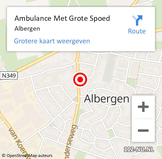 Locatie op kaart van de 112 melding: Ambulance Met Grote Spoed Naar Albergen op 22 september 2024 20:54