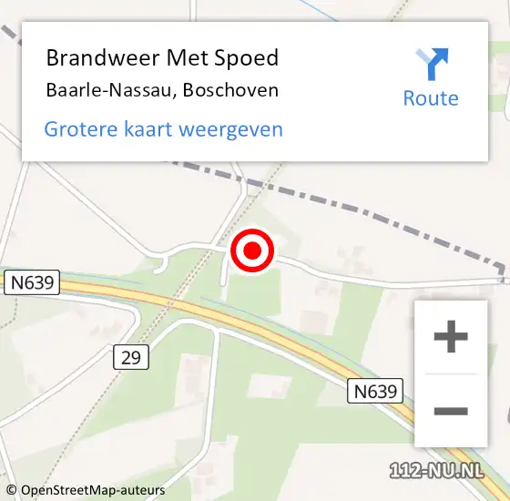 Locatie op kaart van de 112 melding: Brandweer Met Spoed Naar Baarle-Nassau, Boschoven op 22 september 2024 20:57