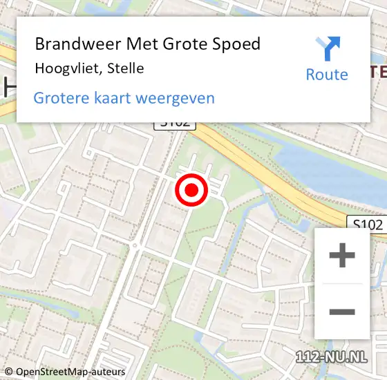 Locatie op kaart van de 112 melding: Brandweer Met Grote Spoed Naar Hoogvliet, Stelle op 22 september 2024 21:52