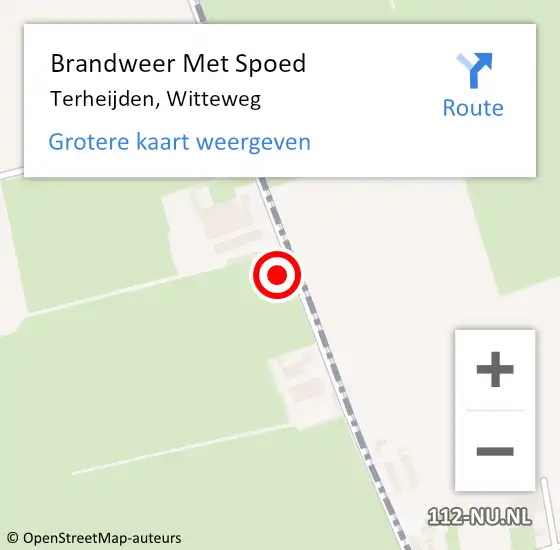 Locatie op kaart van de 112 melding: Brandweer Met Spoed Naar Terheijden, Witteweg op 22 september 2024 22:26