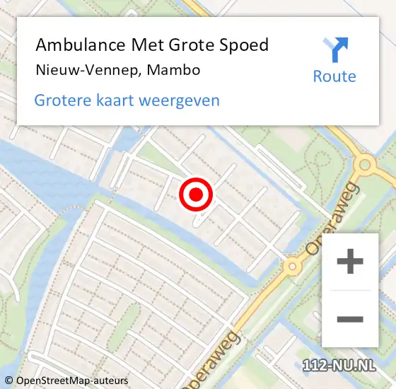 Locatie op kaart van de 112 melding: Ambulance Met Grote Spoed Naar Nieuw-Vennep, Mambo op 22 september 2024 22:48