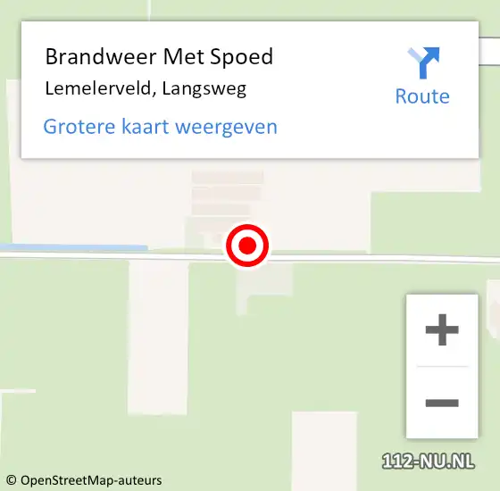 Locatie op kaart van de 112 melding: Brandweer Met Spoed Naar Lemelerveld, Langsweg op 22 september 2024 22:52