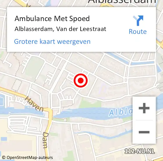 Locatie op kaart van de 112 melding: Ambulance Met Spoed Naar Alblasserdam, Van der Leestraat op 23 september 2024 00:17