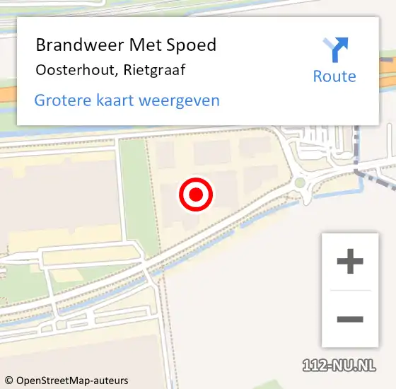 Locatie op kaart van de 112 melding: Brandweer Met Spoed Naar Oosterhout, Rietgraaf op 23 september 2024 00:49