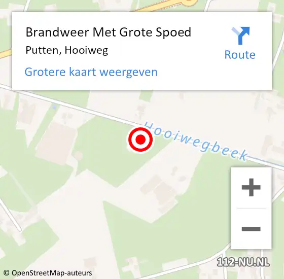 Locatie op kaart van de 112 melding: Brandweer Met Grote Spoed Naar Putten, Hooiweg op 21 oktober 2014 04:05