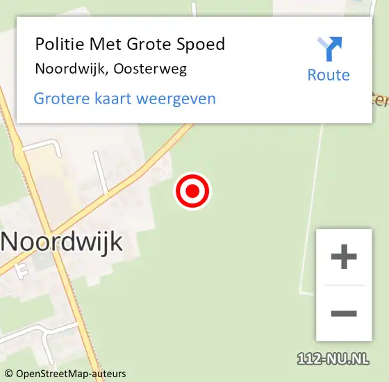 Locatie op kaart van de 112 melding: Politie Met Grote Spoed Naar Noordwijk, Oosterweg op 23 september 2024 05:30