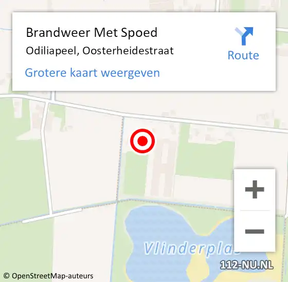 Locatie op kaart van de 112 melding: Brandweer Met Spoed Naar Odiliapeel, Oosterheidestraat op 23 september 2024 06:10