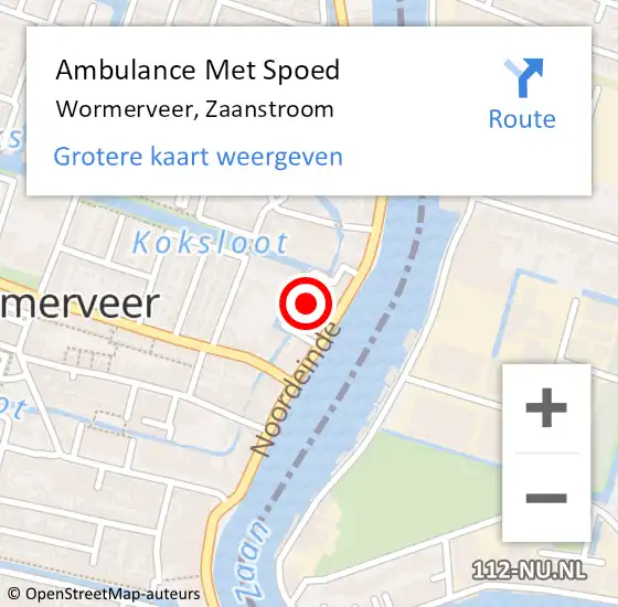 Locatie op kaart van de 112 melding: Ambulance Met Spoed Naar Wormerveer, Zaanstroom op 23 september 2024 07:07