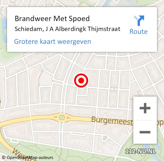 Locatie op kaart van de 112 melding: Brandweer Met Spoed Naar Schiedam, J A Alberdingk Thijmstraat op 23 september 2024 07:25