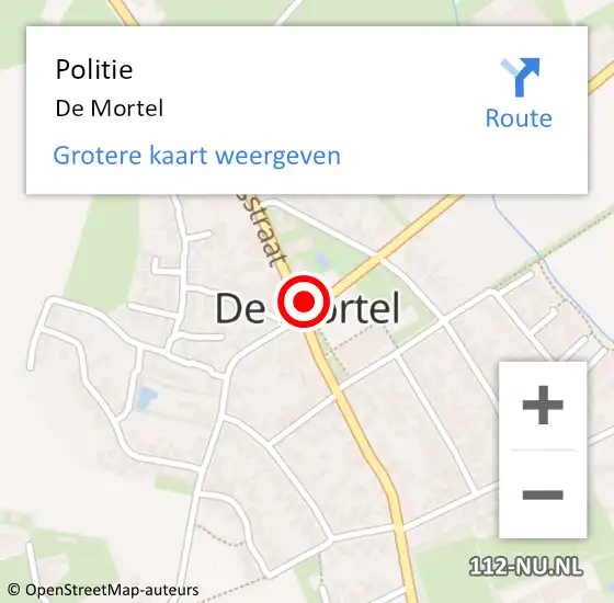 Locatie op kaart van de 112 melding: Politie De Mortel op 23 september 2024 07:38