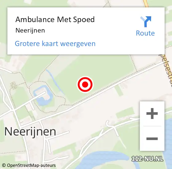 Locatie op kaart van de 112 melding: Ambulance Met Spoed Naar Neerijnen op 23 september 2024 07:52