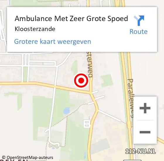 Locatie op kaart van de 112 melding: Ambulance Met Zeer Grote Spoed Naar Kloosterzande op 23 september 2024 08:11