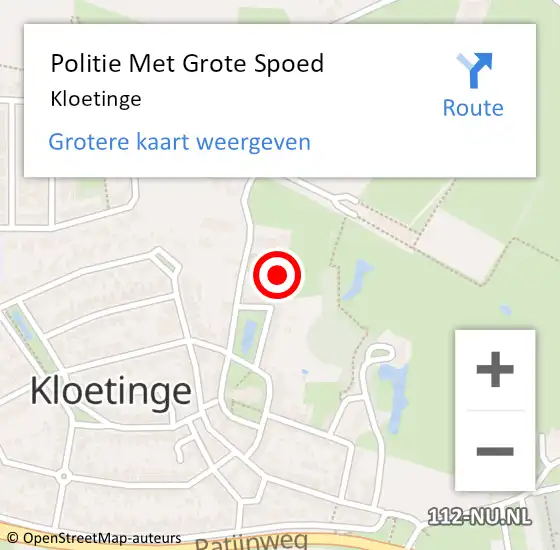 Locatie op kaart van de 112 melding: Politie Met Grote Spoed Naar Kloetinge op 23 september 2024 08:21