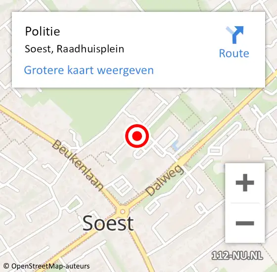 Locatie op kaart van de 112 melding: Politie Soest, Raadhuisplein op 23 september 2024 08:37