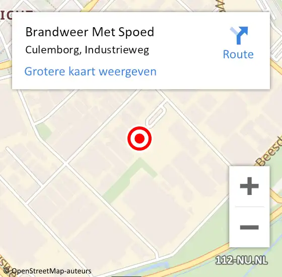 Locatie op kaart van de 112 melding: Brandweer Met Spoed Naar Culemborg, Industrieweg op 23 september 2024 09:08