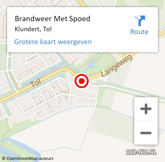 Locatie op kaart van de 112 melding: Brandweer Met Spoed Naar Klundert, Tol op 23 september 2024 09:50