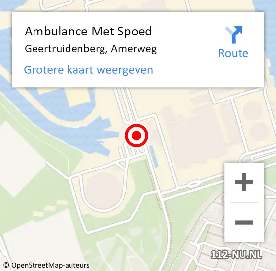 Locatie op kaart van de 112 melding: Ambulance Met Spoed Naar Geertruidenberg, Amerweg op 21 oktober 2014 06:20