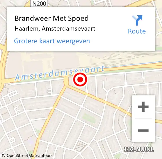 Locatie op kaart van de 112 melding: Brandweer Met Spoed Naar Haarlem, Amsterdamsevaart op 23 september 2024 10:08