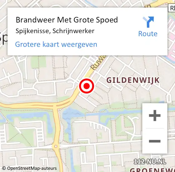 Locatie op kaart van de 112 melding: Brandweer Met Grote Spoed Naar Spijkenisse, Schrijnwerker op 23 september 2024 10:08