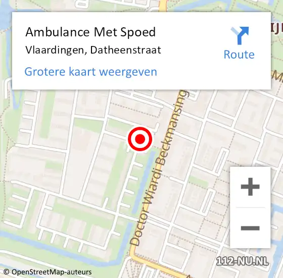 Locatie op kaart van de 112 melding: Ambulance Met Spoed Naar Vlaardingen, Datheenstraat op 23 september 2024 10:29