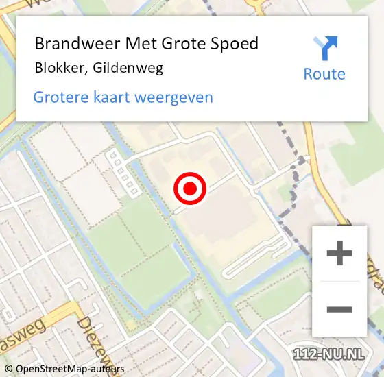 Locatie op kaart van de 112 melding: Brandweer Met Grote Spoed Naar Blokker, Gildenweg op 23 september 2024 10:48