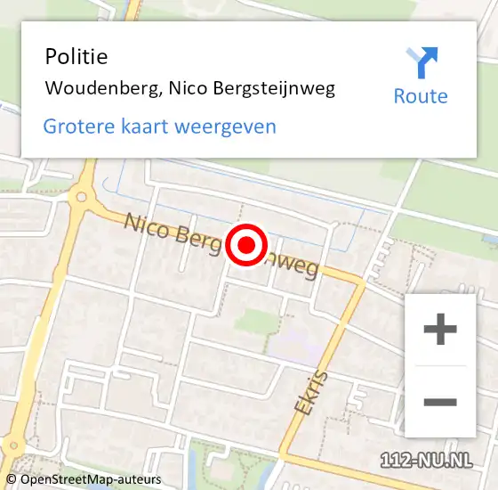 Locatie op kaart van de 112 melding: Politie Woudenberg, Nico Bergsteijnweg op 23 september 2024 10:56