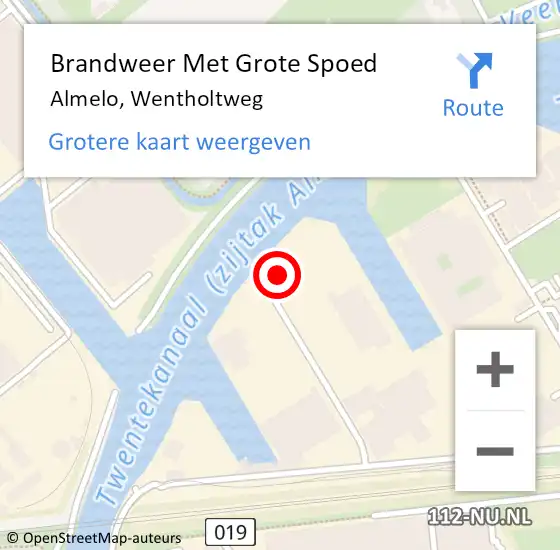 Locatie op kaart van de 112 melding: Brandweer Met Grote Spoed Naar Almelo, Wentholtweg op 23 september 2024 11:01