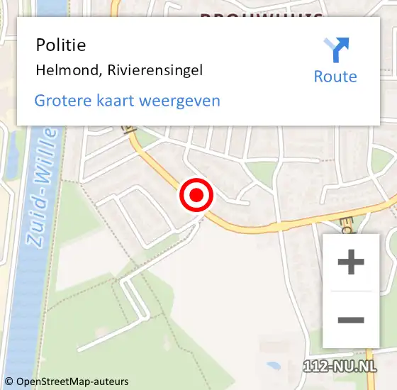 Locatie op kaart van de 112 melding: Politie Helmond, Rivierensingel op 23 september 2024 11:10