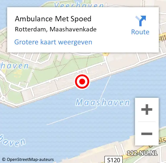 Locatie op kaart van de 112 melding: Ambulance Met Spoed Naar Rotterdam, Maashavenkade op 23 september 2024 11:47