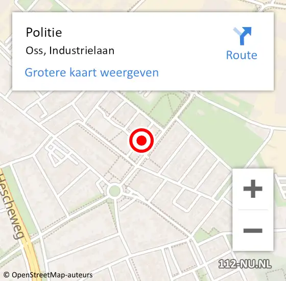 Locatie op kaart van de 112 melding: Politie Oss, Industrielaan op 23 september 2024 12:15