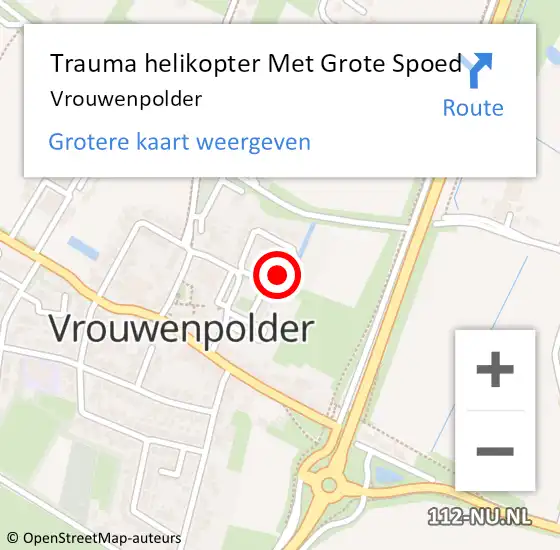 Locatie op kaart van de 112 melding: Trauma helikopter Met Grote Spoed Naar Vrouwenpolder op 23 september 2024 13:01