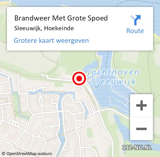 Locatie op kaart van de 112 melding: Brandweer Met Grote Spoed Naar Sleeuwijk, Hoekeinde op 23 september 2024 13:05