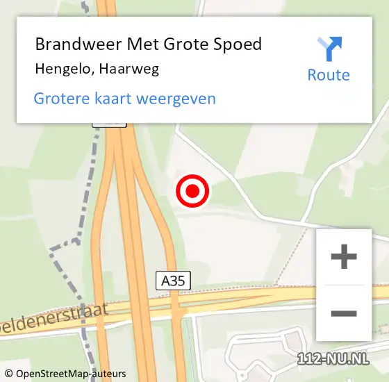 Locatie op kaart van de 112 melding: Brandweer Met Grote Spoed Naar Hengelo, Haarweg op 23 september 2024 13:34