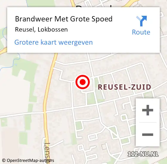 Locatie op kaart van de 112 melding: Brandweer Met Grote Spoed Naar Reusel, Lokbossen op 23 september 2024 13:52