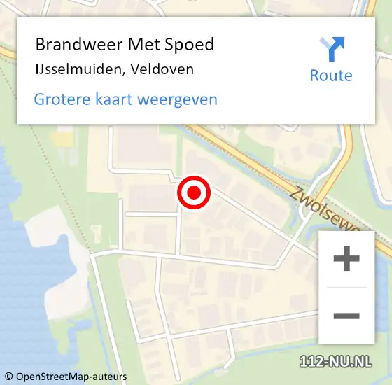 Locatie op kaart van de 112 melding: Brandweer Met Spoed Naar IJsselmuiden, Veldoven op 23 september 2024 14:18