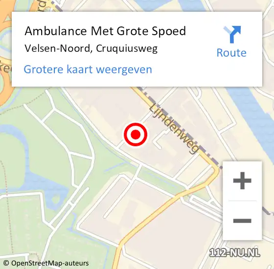 Locatie op kaart van de 112 melding: Ambulance Met Grote Spoed Naar Velsen-Noord, Cruquiusweg op 23 september 2024 14:18