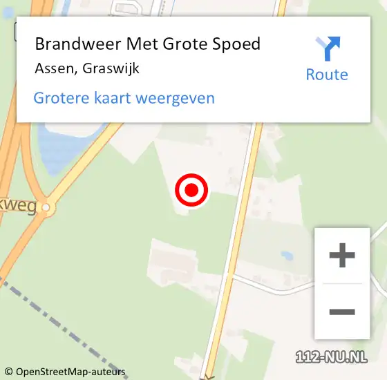 Locatie op kaart van de 112 melding: Brandweer Met Grote Spoed Naar Assen, Graswijk op 23 september 2024 14:23