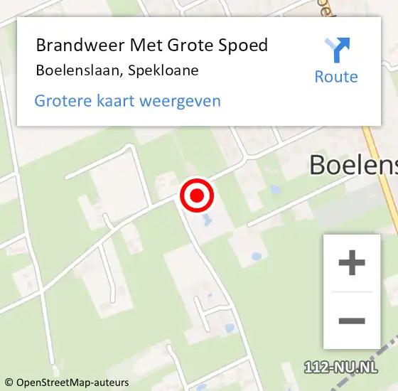 Locatie op kaart van de 112 melding: Brandweer Met Grote Spoed Naar Boelenslaan, Spekloane op 23 september 2024 14:35