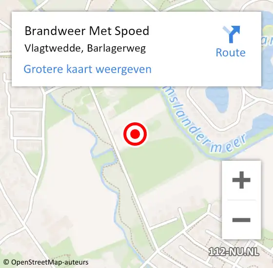 Locatie op kaart van de 112 melding: Brandweer Met Spoed Naar Vlagtwedde, Barlagerweg op 23 september 2024 14:53