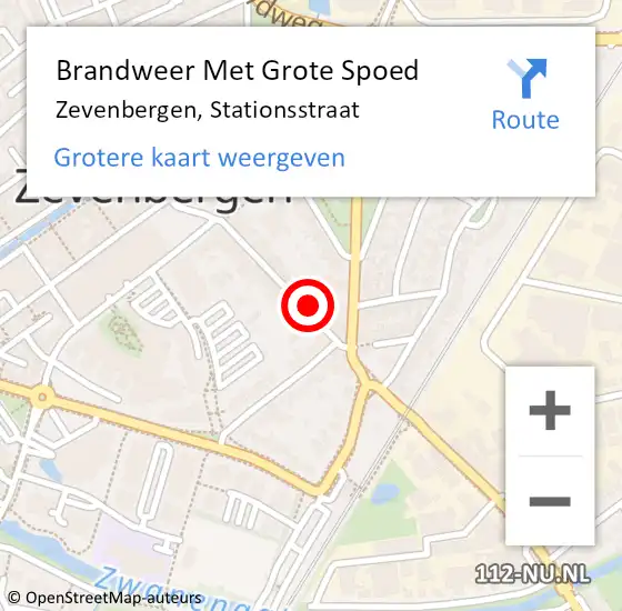 Locatie op kaart van de 112 melding: Brandweer Met Grote Spoed Naar Zevenbergen, Stationsstraat op 23 september 2024 14:54