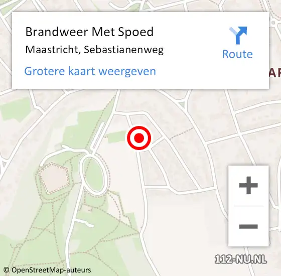 Locatie op kaart van de 112 melding: Brandweer Met Spoed Naar Maastricht, Sebastianenweg op 23 september 2024 15:39