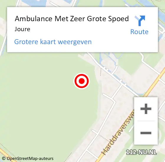 Locatie op kaart van de 112 melding: Ambulance Met Zeer Grote Spoed Naar Joure op 23 september 2024 15:40