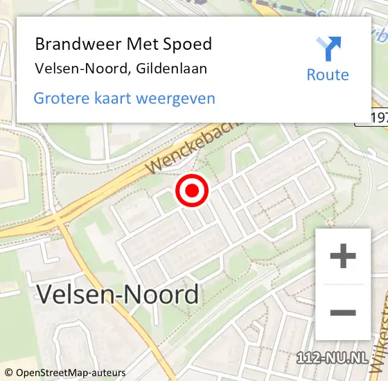 Locatie op kaart van de 112 melding: Brandweer Met Spoed Naar Velsen-Noord, Gildenlaan op 23 september 2024 15:54